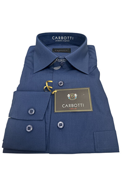 OEM Cămașă bărbați Carbotti, bleumarin, bumbac-poliester, mânecă lungă, măsur...