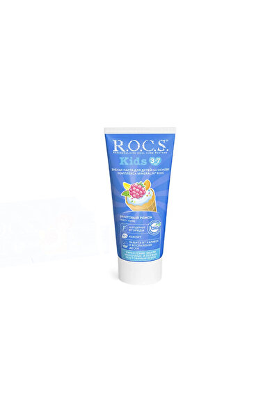 R.O.C.S. ROCS Kids 3-7 Yaş Diş Macunu Florürsüz (Yutulabilir) - Meyve Külahı ...