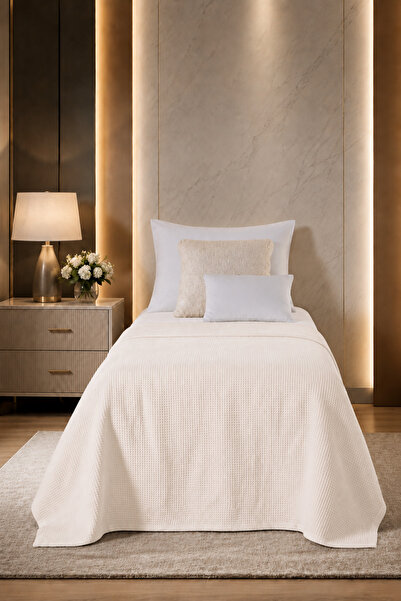 Cottonest Single Pike |   Honeycomb Textured Bedspread |   160 X 220 cm