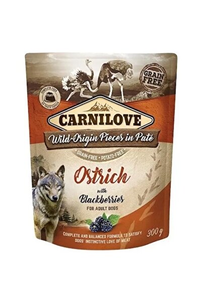 Carnilove Hrană umedă pentru câini, Struț și Mure, 300g