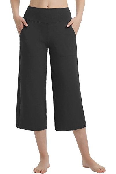 OEM Pantaloni Capri Yoga Damă Lărgi cu Buzunare Confortabili Negri M