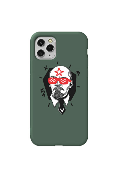 Other Apple iPhone 11 Pro Stars and glasses Dark Green Colored Silicone TPU Θήκη