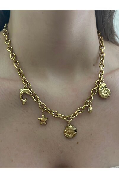 BYYEŞO Seashell Charm Steel Necklace