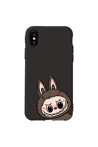 Other Apple iPhone Xs Labubu7 Black Colored Silicone TPU Θήκη