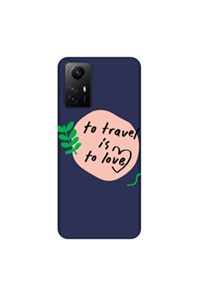 Other Xiaomi Redmi Note 12s To Travel is to Love Dark blue Colored Silicone T...