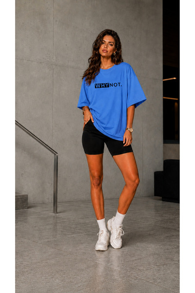 FECCY Premium Why Not Unisex Oversize Women's T-Shirt Men's T-Shirt Cotton Ov...