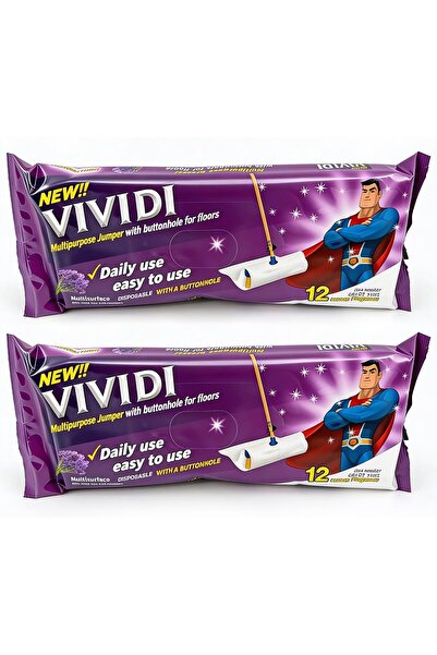 Vivid Disposable Floor Cleaning Wipes 2 Pack 40x60cm Extra Large Lavender Fla...