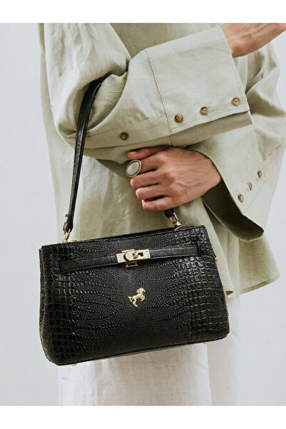 Miami Polo Club Women's 5-Compartment Leather Look Bag with Long Adjustable S...