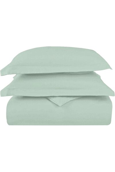 PIZUNA Royale 100% Cotton Double Duvet Cover Set 200x200 cm Sea Foam, 1000 Th...
