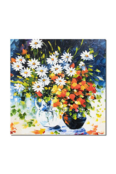 artnova Ръчно рисувана картина, Ваза с маргаритки, 60x60см маслена на платно ...