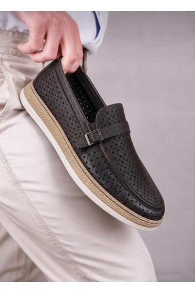 Taşpınar Ayakkabı 100% Genuine Leather Orthopedic Men's Comfortable Summer Mo...