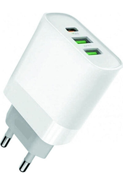 Treqa Φορτιστής Χωρίς Καλώδιο με 2 Θύρες USB-A και 1 Θύρα USB-C 120W Λευκός (...