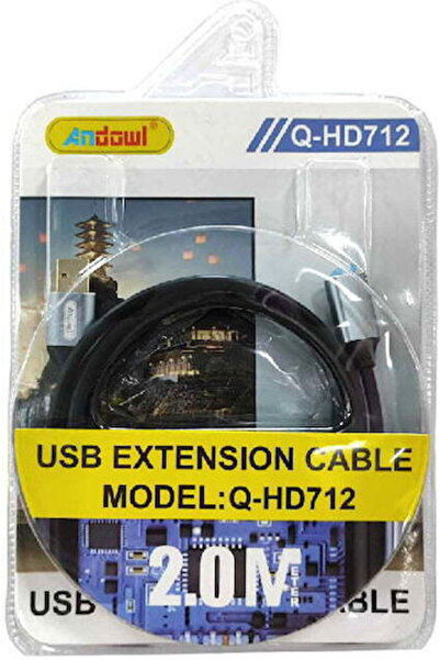 OEM Καλώδιο USB 2.0 USB-A Θηλυκό - USB-A Αρσενικό Γκρι 2μ