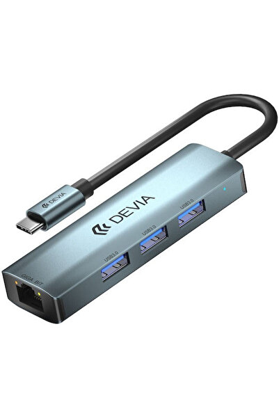 Devia Διανομέας USB 4 Θυρών USB 3.0 με σύνδεση USB-C Γκρι Κωδικός: 387982
