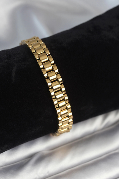 ARMÜZ 316L Steel Gold Color 9 mm Thickness Men's Bracelet