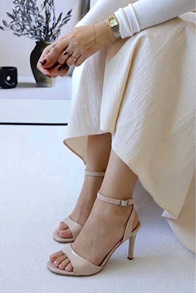 POLKA STORE Equal Single Strap Detailed High Heeled Stylish Women's Shoes