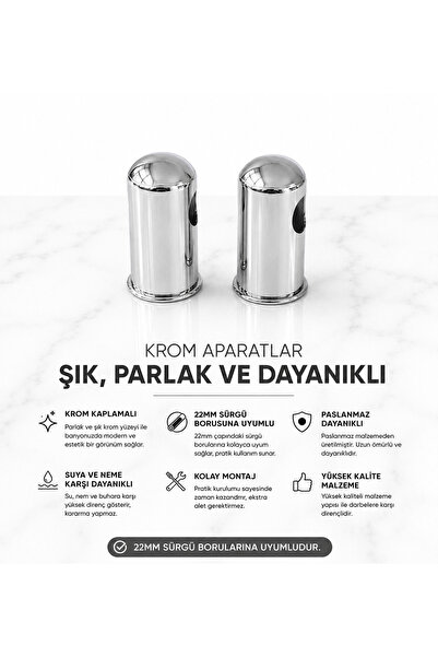 idimax Robot Duş Seti Krom Kaplama Askı Aparatları (Yedek Parça)