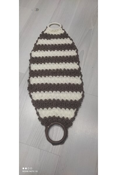 Kevser nur tuhafiye Hand-knitted bath sponge, long model.
