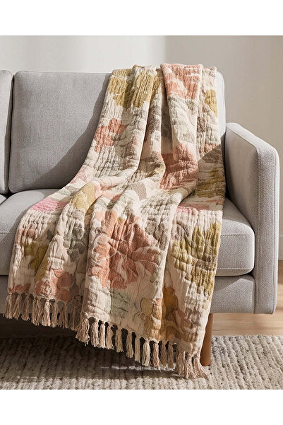 REDTAG Multicolour Floral Jacquard Throw (150x127cm)