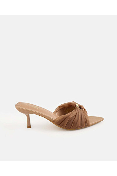 REDTAG Women Brown Lace Pointed Toe Heel Sandals
