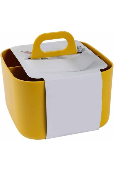 Arabest Small Stackable Storage Basket,Portable,Square Yellow,for Bathrooms,O...