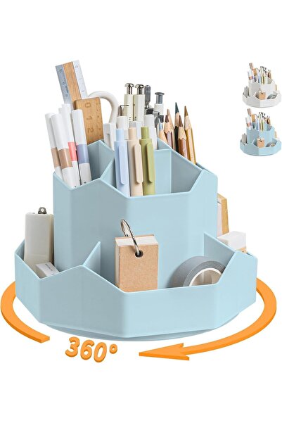 Arabest Desktop Organizer,9 Slots 360 Degree Rotating Pencil Pen Holder,Stati...