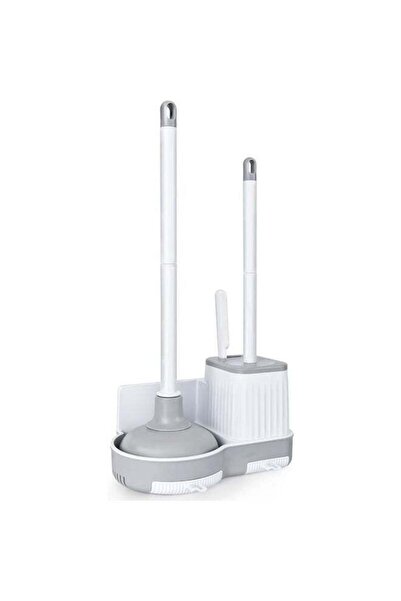 Arabest Toilet Brush and Plunger Set,3 in 1,Wall Mounted Household Bathroom C...