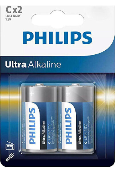Philips Συσκευασία 2 τεμαχίων Αλκαλικές Μπαταρίες C Ultra 1.5V LR14E2B-10 Κωδ...