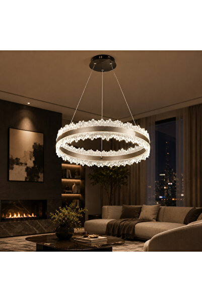 RFAN Chandelier, Model R9189/600, With Remote Control, 3 Light Types, Adjusta...
