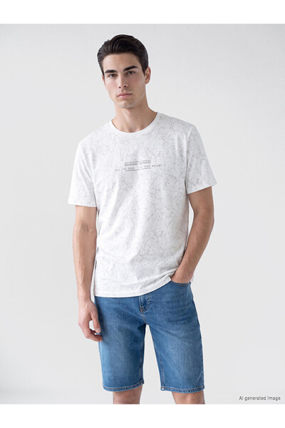LC Waikiki Zero Roba Collar Printed Men's T-Shirt from Uzg Store for Style En...
