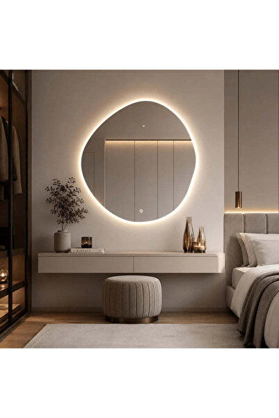 RFAN Asymmetric Premium LED Mirror 80×80 cm, Backlight, 3 Light Types – Warm,...
