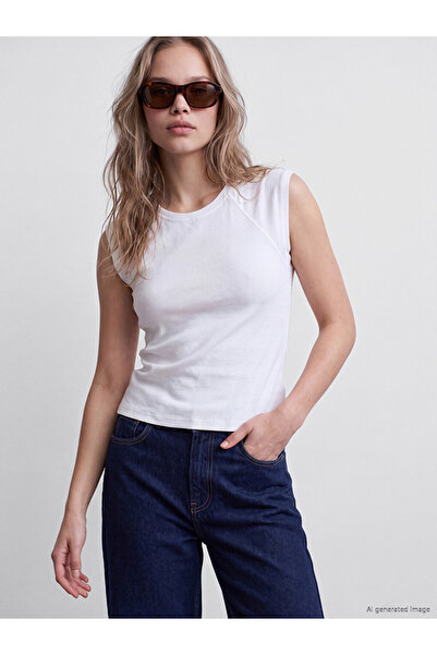 LC Waikiki White Crew Neck Cotton Women's T-Shirt