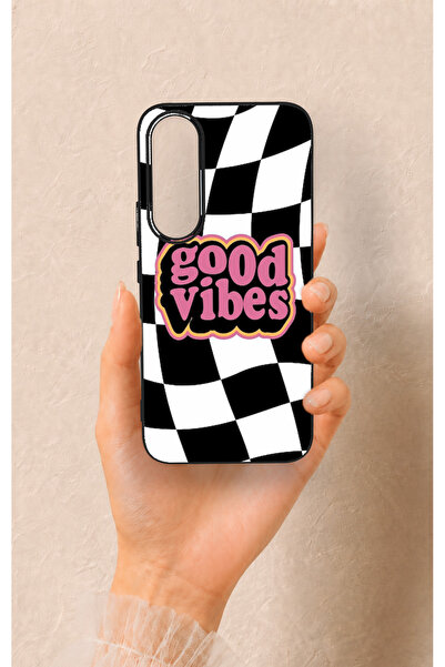 Vip Case Vivo V70 FE 5G Uyumlu Black Good Vibes Desenli Silikon Kılıf