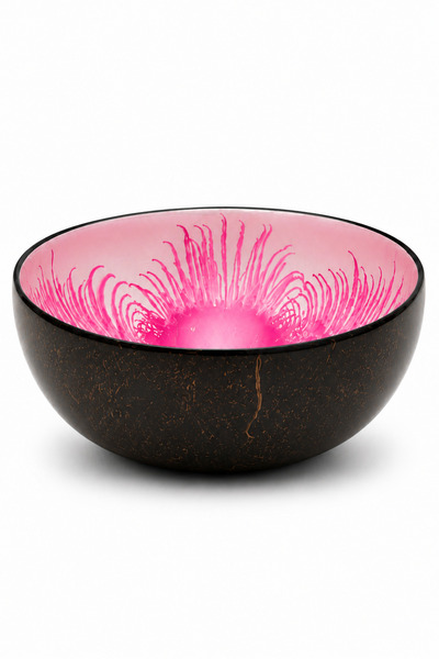 NATUREL DEKOR Natural Floral Pink Handmade Design Serving Bowl and Decorative...