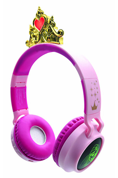 LEXIBOOK Disney Princess 3D Light-Up Bluetooth Headphones for Kids