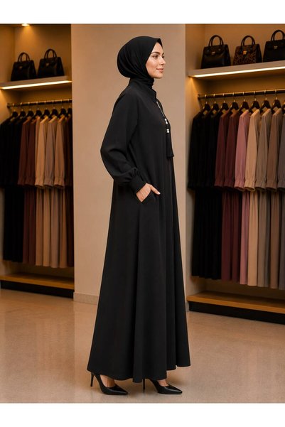 PAYİNİ 2028 Tasseled Detail, Zippered Ferace, Seasonal Tunic with Pocket Detail, Ferace