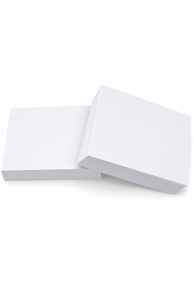 OzmeralBaskı 7 x 10 cm Boş Not Kartı – 200 Gr Kalın 1. Hamur Beyaz Kâğıt – De...