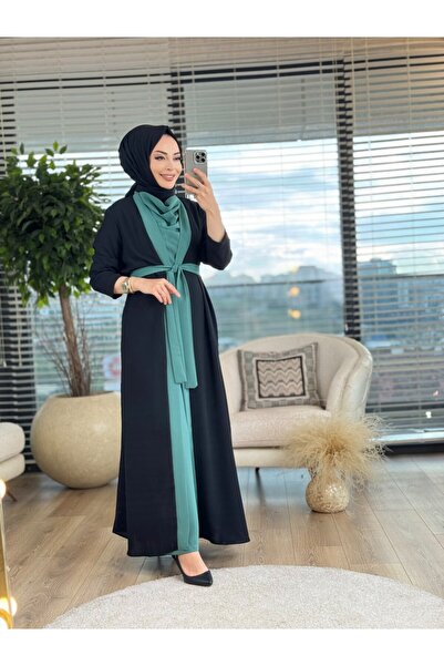 Asel 3902 طقم عباءة داخلية من قطعتين باللون الأسود من تشاغلا