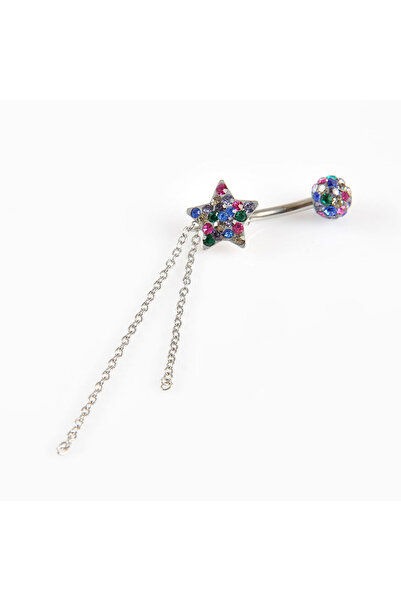 meli melo Piercing din otel cu pietre multicolore