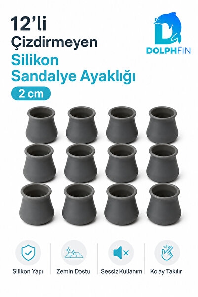 DolphFin 12’li Silikon Sandalye Ayağı Koruyucu 2 cm – Çizilmeyi ve Sesi Azalt...