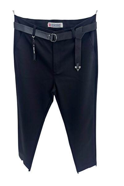 ZANESSI Plus Size Women's Lycra Fabric Pants with Belt