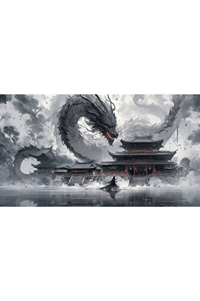Diason Chinese Dragon Canvas Wall Art Ink Painting, Mythical Creature Dragon ...