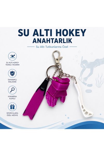 Dinç Spor Underwater Hockey Themed 3D Keychain