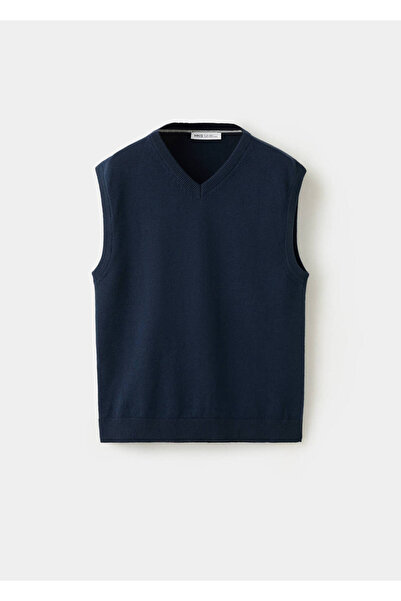 MANGO Kids Fine-knit V-neck waistcoat