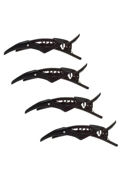 OEM Hairdressing Hair Clips, Double Claw Model, Set of 4 pieces, Black Color,...