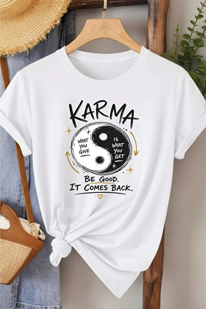 l'eivor Karma - Be Good Special Design Printed Women's Cotton T-Shirt