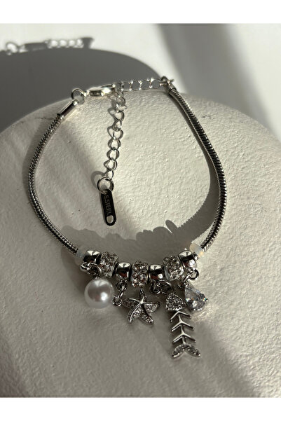 BHR AKSESUAR Silver Color Charm Bracelet