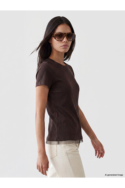 LC Waikiki Zero Roba Collar Women's Ribbed T-Shirt for Style Enthusiasts from...