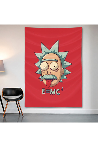 Geek Cultcha Rick Sanchez Wall Covering Wall Tapestry First Quality Satin Fab...