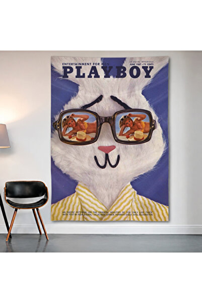 Geek Cultcha Playboy Cat Wall Covering Wall Tapestry First Quality Satin Fabr...